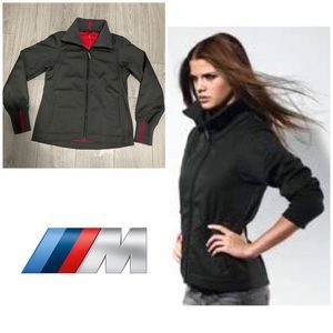BMW M Wind & Water Repellent Grey Soft-shell Jacket Fleece Lined Small